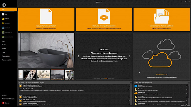 Grundeinstellung + Höhe Arbeitsbereich anpassen