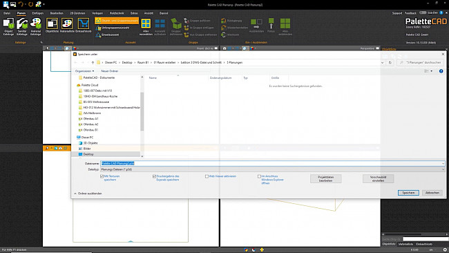 DWG-Dateien Grundriss und Schnitt einlesen