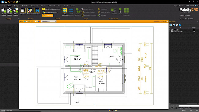 Wände auf Grundlage der DWG-Datei ziehen