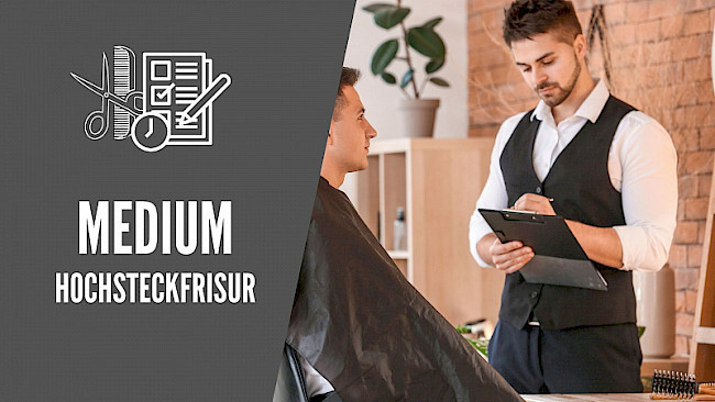 Hochsteckfrisur am Übungskopf