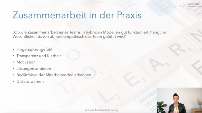 Virtuelle Zusammenarbeit in der Praxis und Transferaufgabe