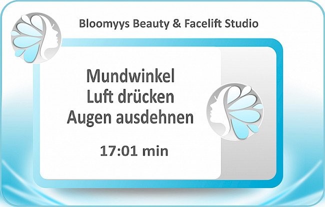 Mundwinkel Luft drücken Augen ausdehnen