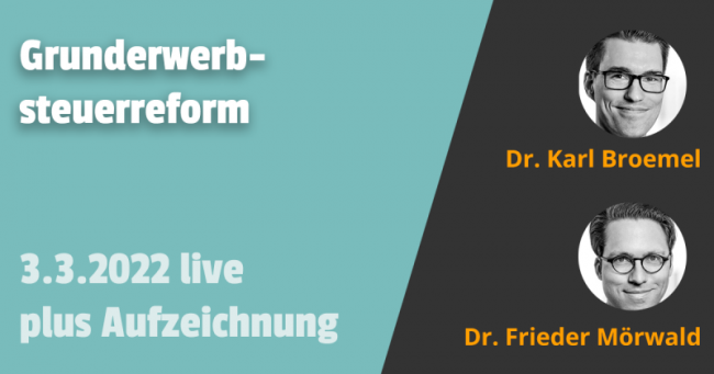 Grunderwerbsteuerreform 03.03.2022