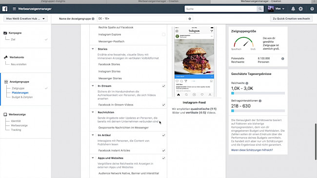 Facebook Ads Interaktions-Ad schalten
