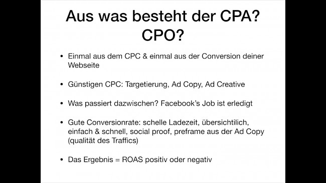 Facebook KPI: CPA / CPA / CPC