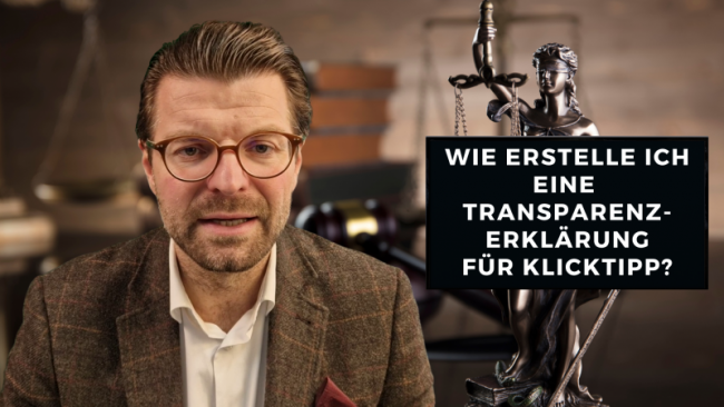 Wie erstelle ich eine Transparenzerklärung für KlickTipp?