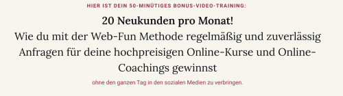 Bonustraining: 20 Neukunden pro Monat