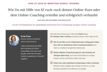 Bonustraining: Online-Kurse und Online-Coachings mit KI erstellen und verkaufen