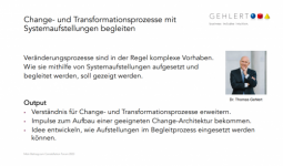 Dez. / Thomas Gehlert - Change- und Transformationsprozesse mit Systemaufstellungen begleiten