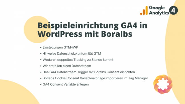 Beispieleinrichtung GA4 im WordPress mit Boralbs