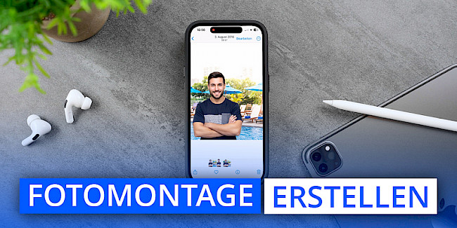 iPhone Fotomontage mit Image Overlay Kurzbefehl