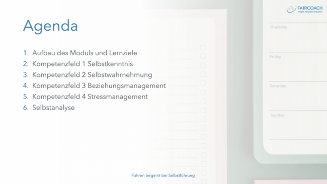 Structure of the modules and learning goals
