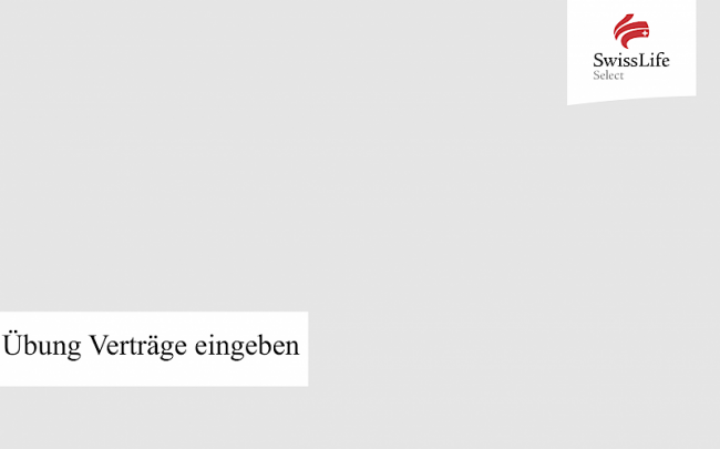 Übung 2 - Verträge eingeben