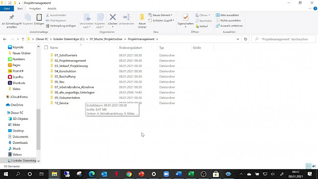 Laufwerksordner strukturieren