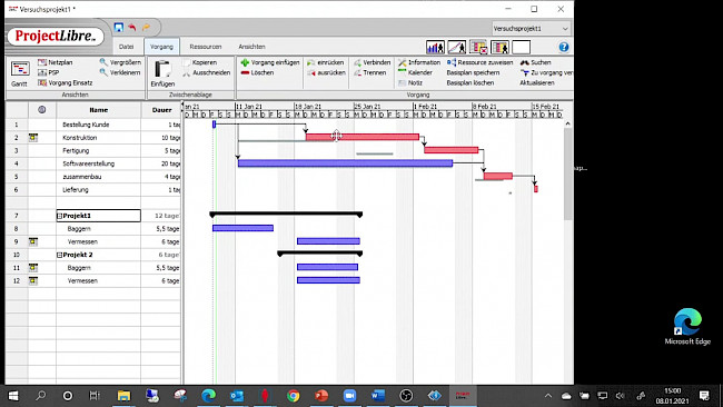 Terminplanung mit ProjectLibre