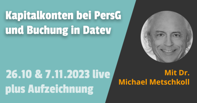Kapitalkonten bei PersG und Buchung in DATEV 07.11.2023