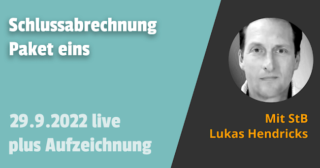 Schlussabrechnung Überbrückungshilfe Paket 1