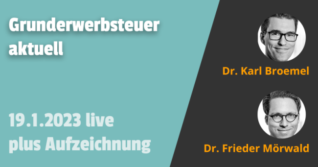 Grunderwerbsteuer Aktuell 19.01.2023