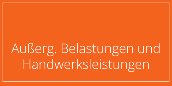 Teil 5: außergewöhnliche Belastungen und Handwerksleistungen