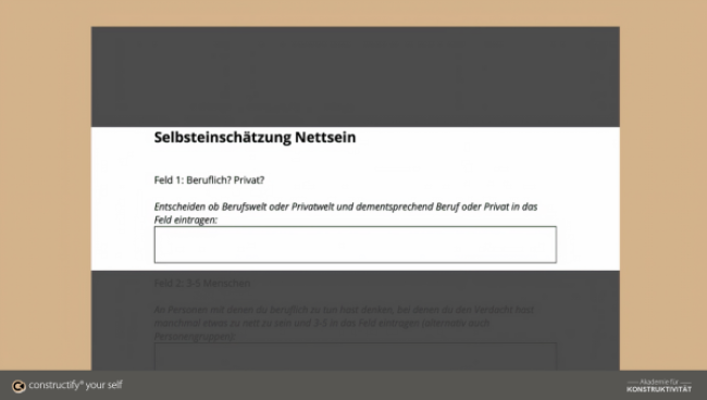 Lektion 1: Die Selbsteinschätzung (Nettsein)