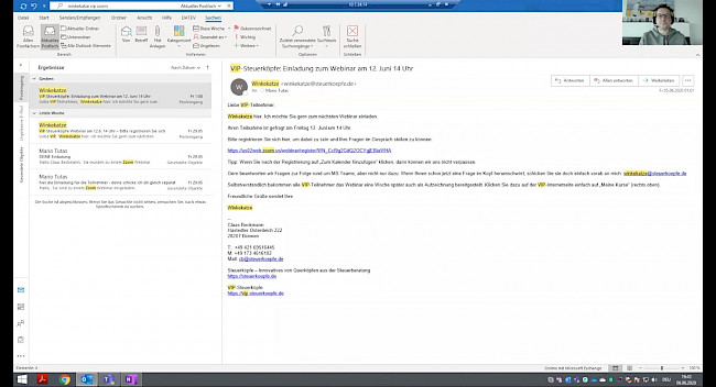 MS OneNote – Mails einfügen
