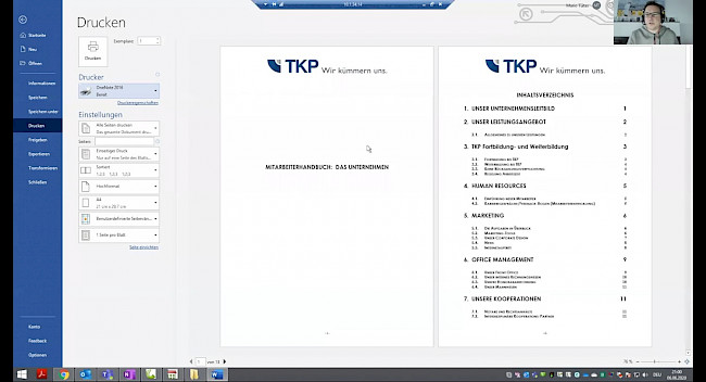 MS OneNote – Drucker