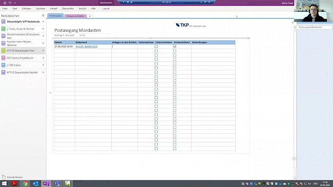 MS OneNote – Postausgang