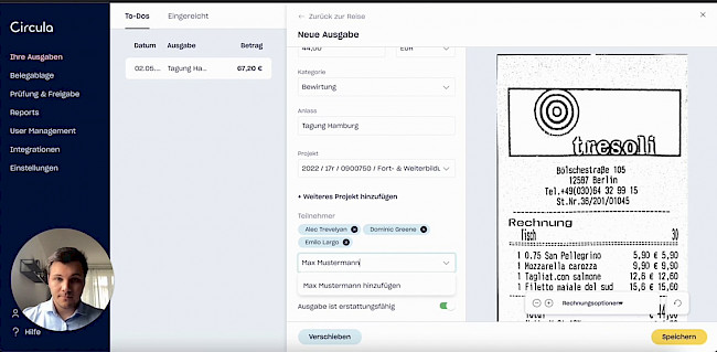 Erfassung Reise & Belege