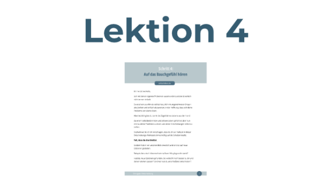 Lektion 4: Auf das Bauchgefühl hören