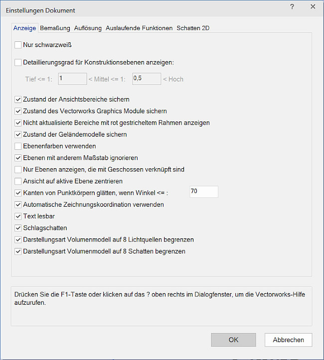 Lektion 5 "Dokumenteinstellungen"