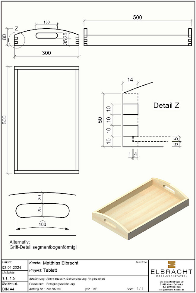 Lektion 3 "Zusatzaufgabe Tablett"