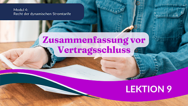 Zusammenfassung vor Vertragsschluss