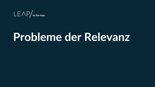 Probleme der Relevanz