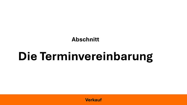 Die Terminvereinbarung