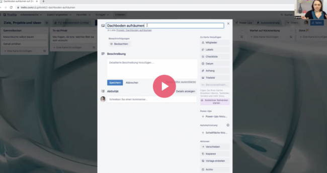 Ziele, Projekte und Ideen einplanen