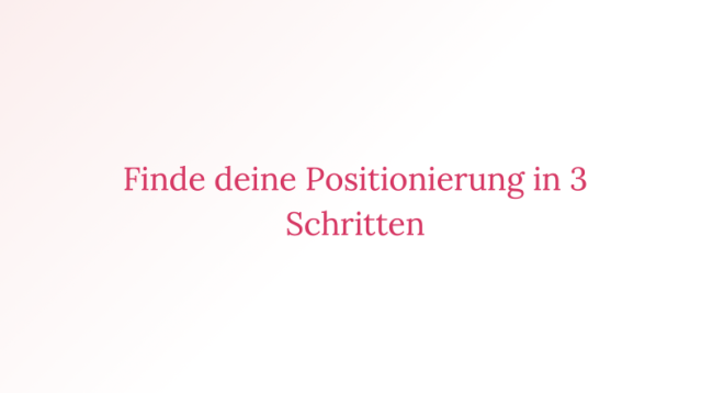 Positionierung, die auf den Punkt ist