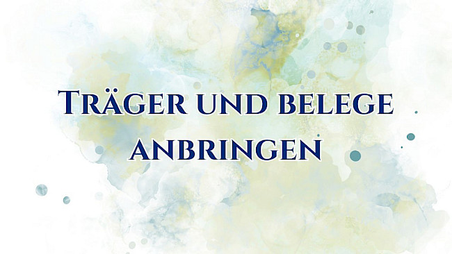 Träger und Belege anbringen