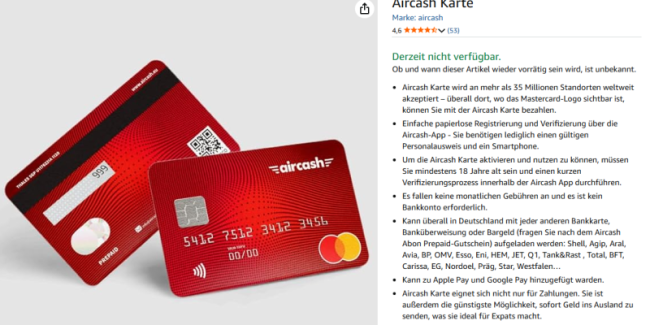 So nutze ich die AirCash - Prepaid Debit Karte
