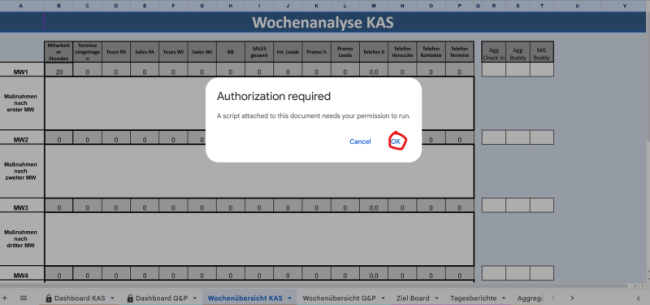Wochenanalyse - direkt in der PA