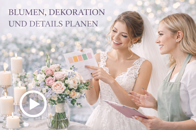 Blumen, Dekoration und Details planen