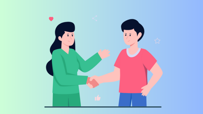 Begrüßung anderer Menschen