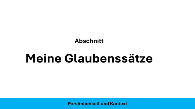 Meine Glaubenssätze - Übersicht