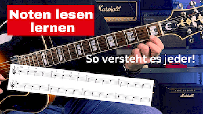 Noten auf Gitarre lernen