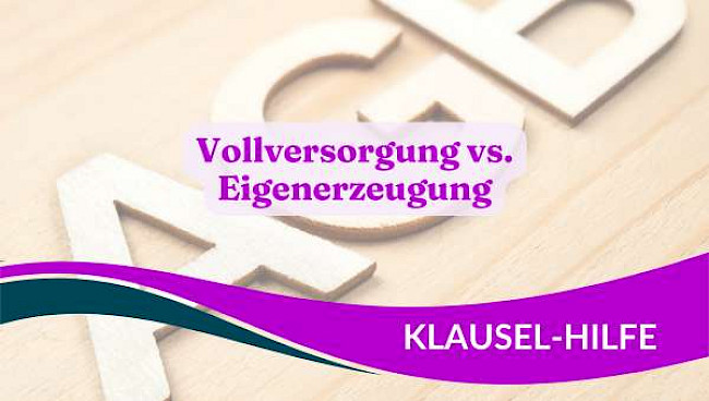 Vollversorgung vs. Eigenerzeugung