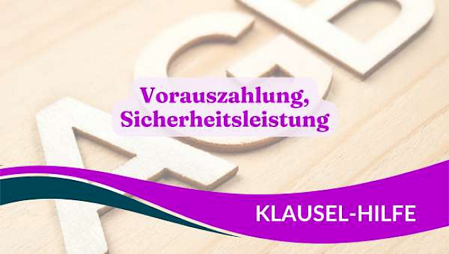 Vorauszahlung, Sicherheitsleistung