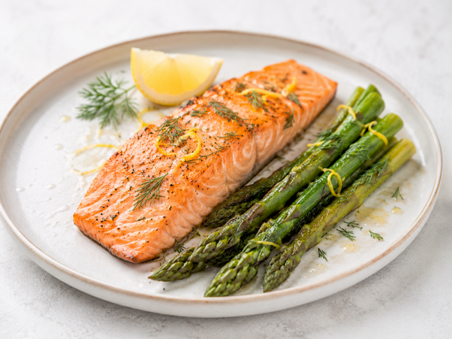 13. Lachs mit Spargel, Dill und Zitrone