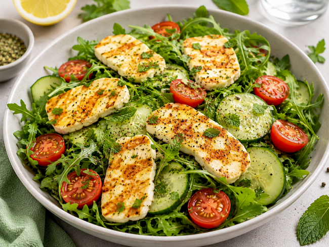 41. Halloumi-Gurken-Rucola-Salat