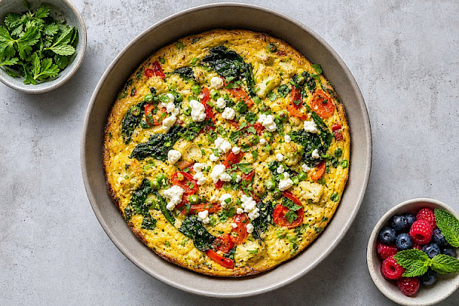 Vegetarische Gemüse-Protein-Frittata mit Feta light