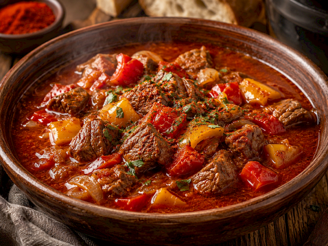 47. Ungarisches Rindergulasch mit Paprika