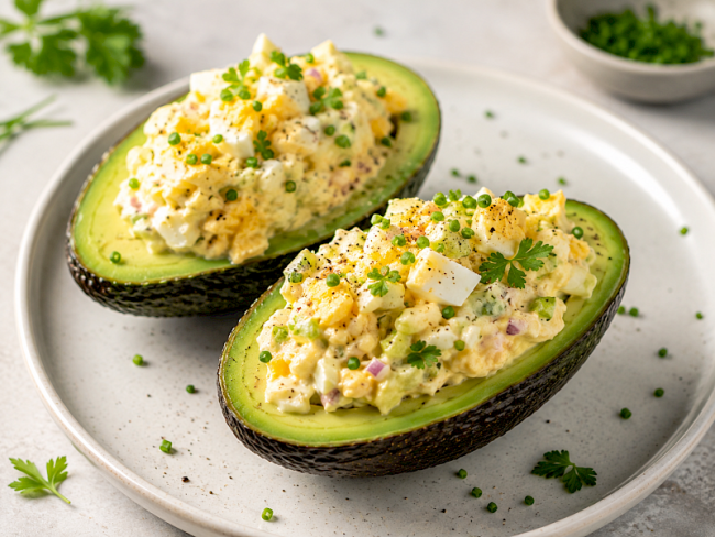59. Halbe Avocado mit Eiersalat-Füllung